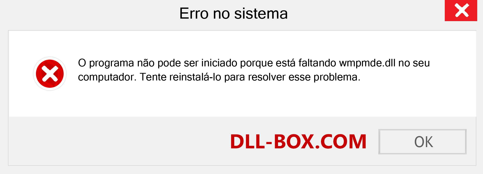 Arquivo wmpmde.dll ausente ?. Download para Windows 7, 8, 10 - Correção de erro ausente wmpmde dll no Windows, fotos, imagens